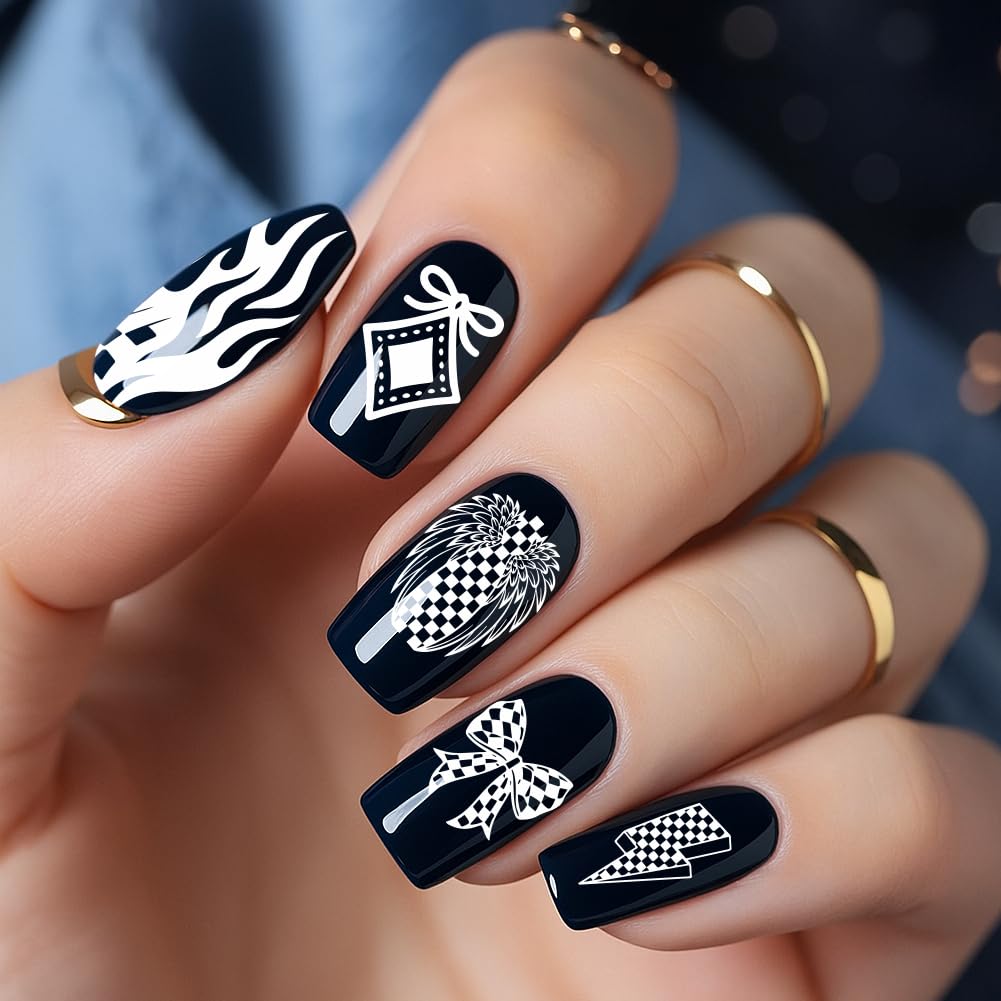 Wavy lines and modern spiral motifs featured on the professional DIY manicure plates.