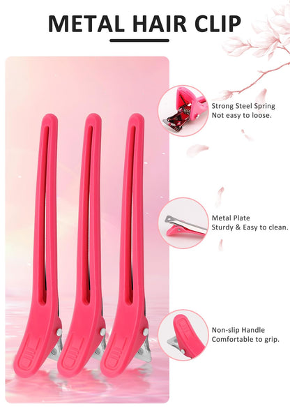 Top view of the 19 piece professional hair tinting set with all reusable silicone and nylon tools arranged neatly.