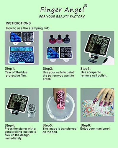 Complete FingerAngel nail stamping kit contents