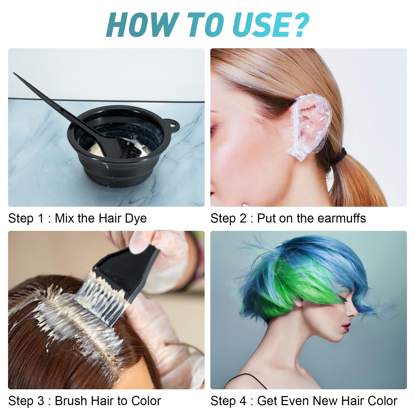 Full layout of the premium USA imported Xarchy hair coloring set for salon quality root touch ups.
