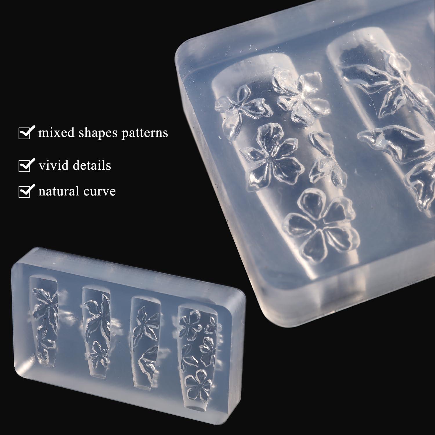 Demonstration of pressing solid builder gel into the intricate details of a nail template
