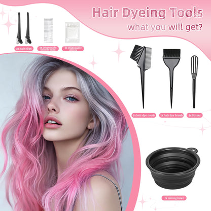 ROOHUA applicator brush and tint agitator whisk for mixing hair bleach.