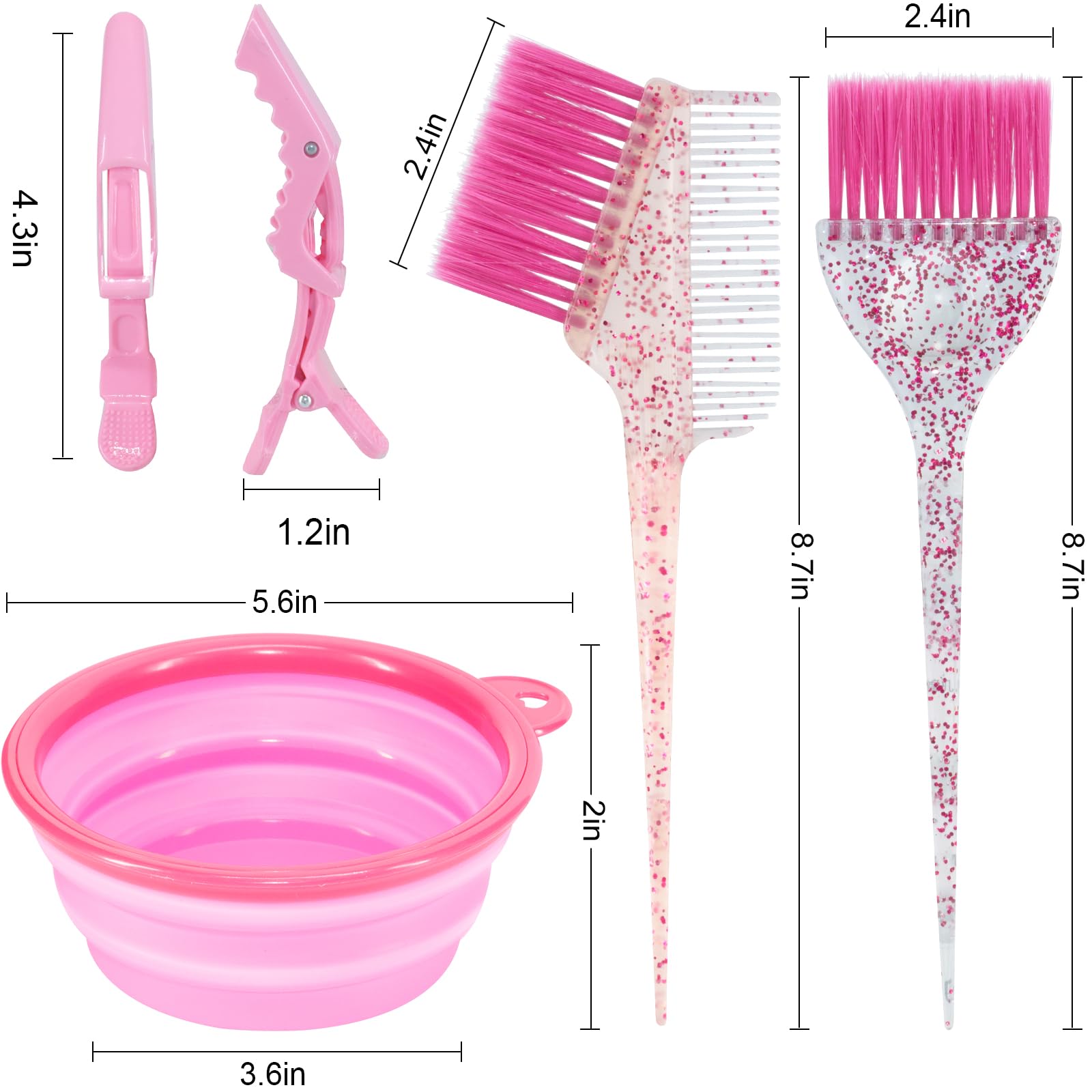 Asqraqo professional hair tinting set with expanded silicone mixing bowl and durable applicator tools