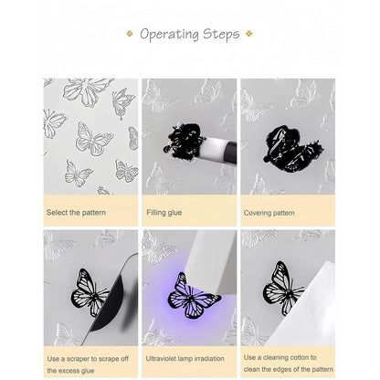 Side view highlighting the durable and flexible texture of the transparent manicure template