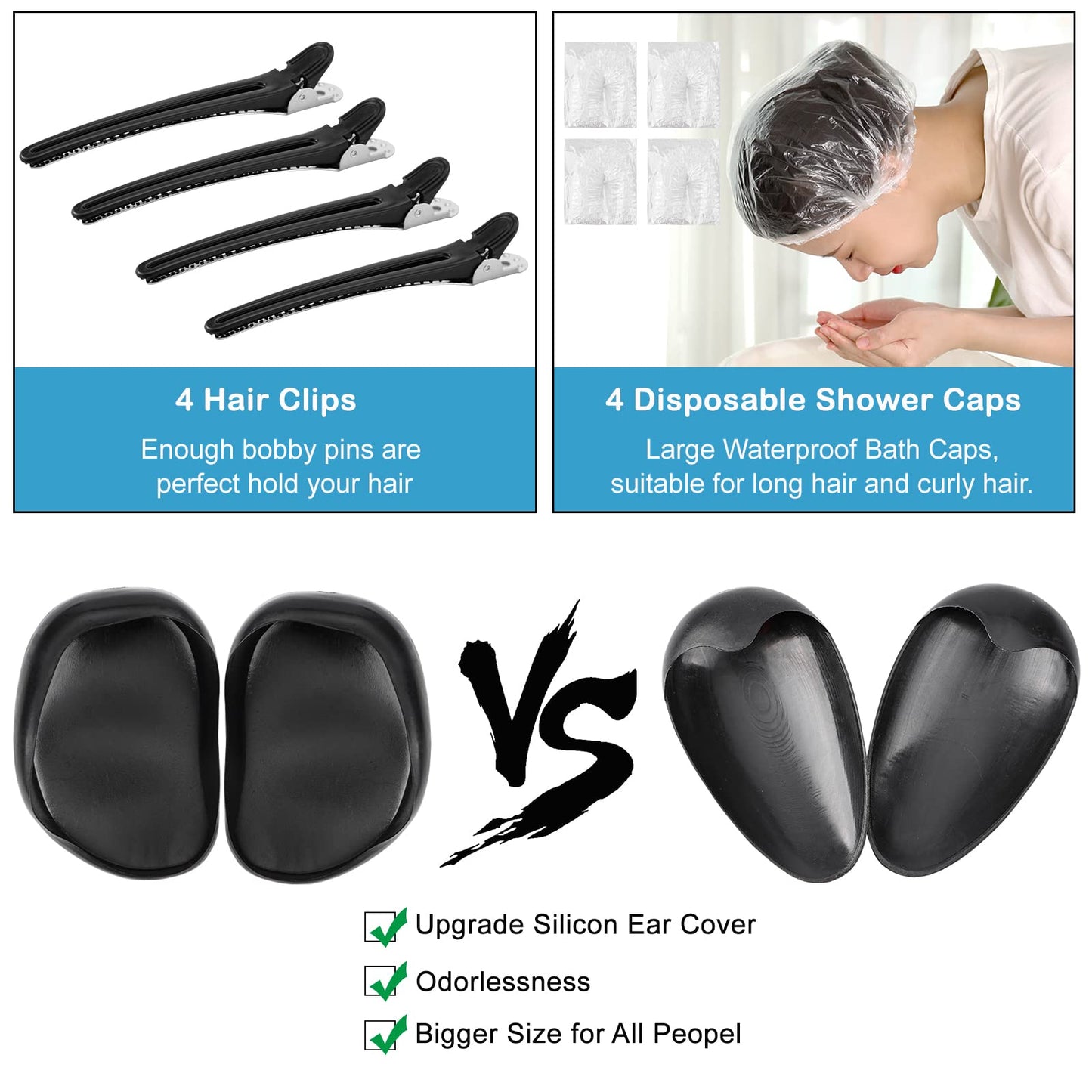 Alligator style hair clips holding sectioned hair during a home bleaching session.