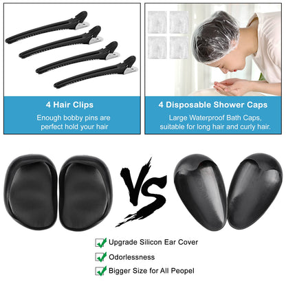 Alligator style hair clips holding sectioned hair during a home bleaching session.