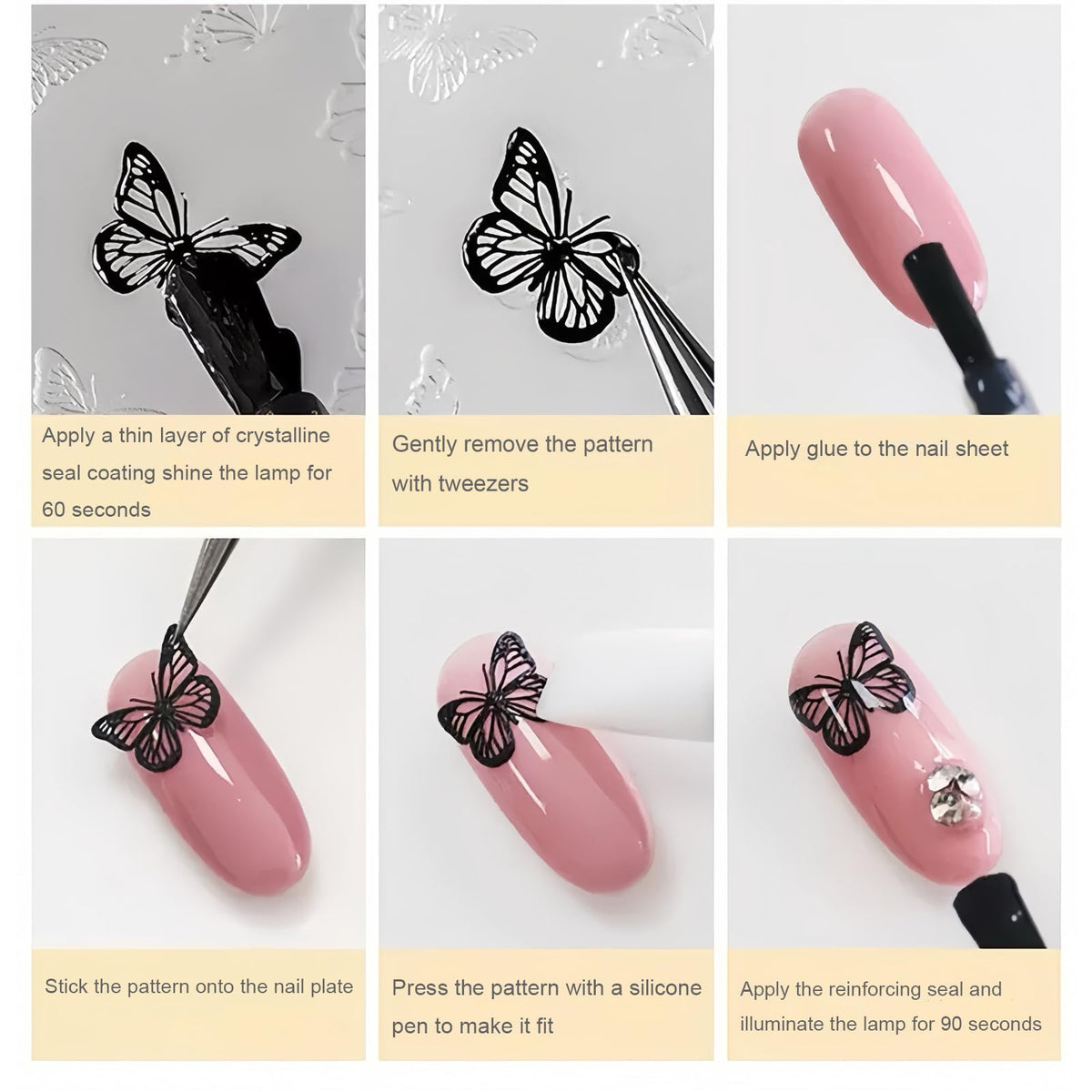 KINGNAME nail decoration product packaging with multiple cute bow design options displayed