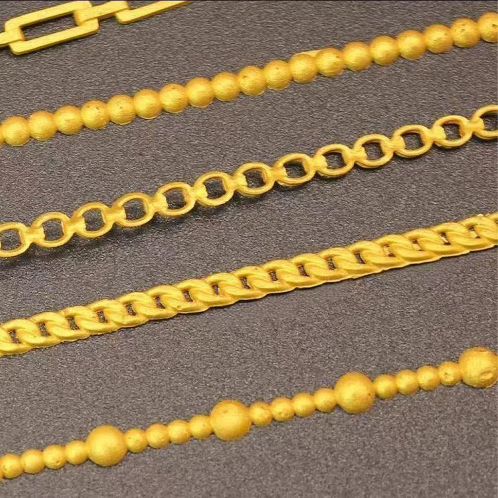 Flat layout of the Gehaiwo manicure tool showing varied chain link dimensions.