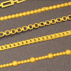 Flat layout of the Gehaiwo manicure tool showing varied chain link dimensions.