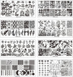 VNC nail art stamping plates featuring flower and animal designs