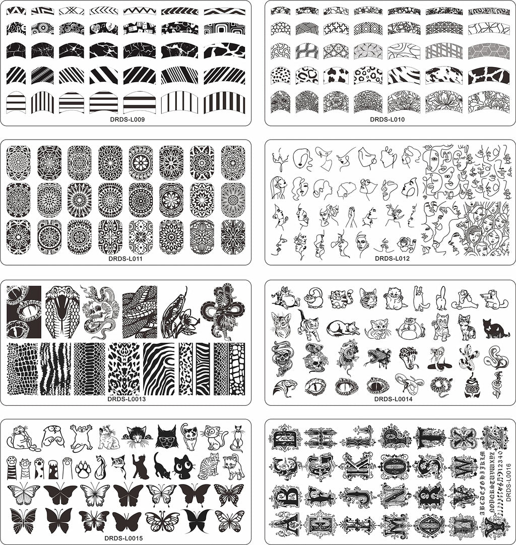 Two clear silicone nail stampers and two scrapers for nail art