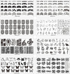 Two clear silicone nail stampers and two scrapers for nail art