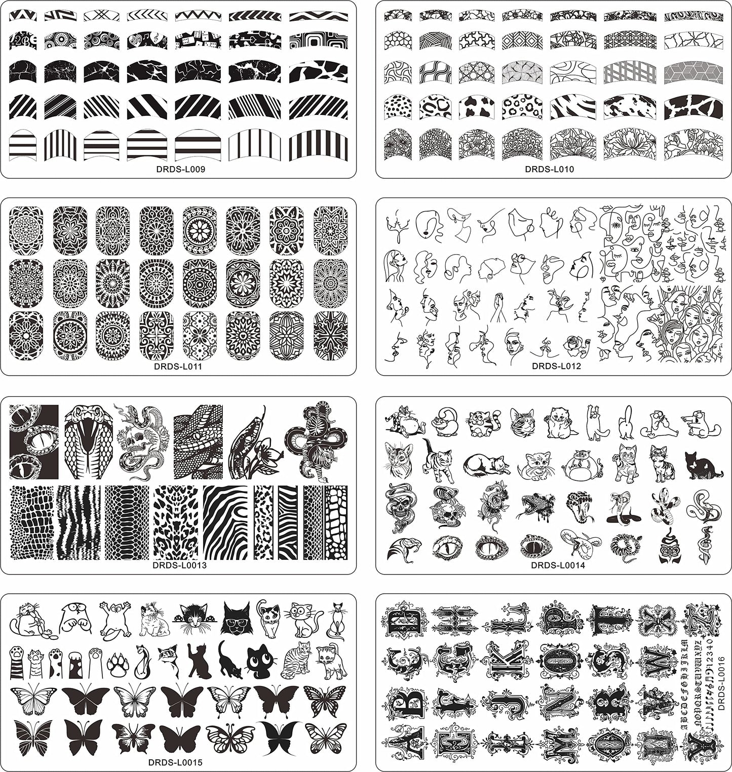 Two clear silicone nail stampers and two scrapers for nail art