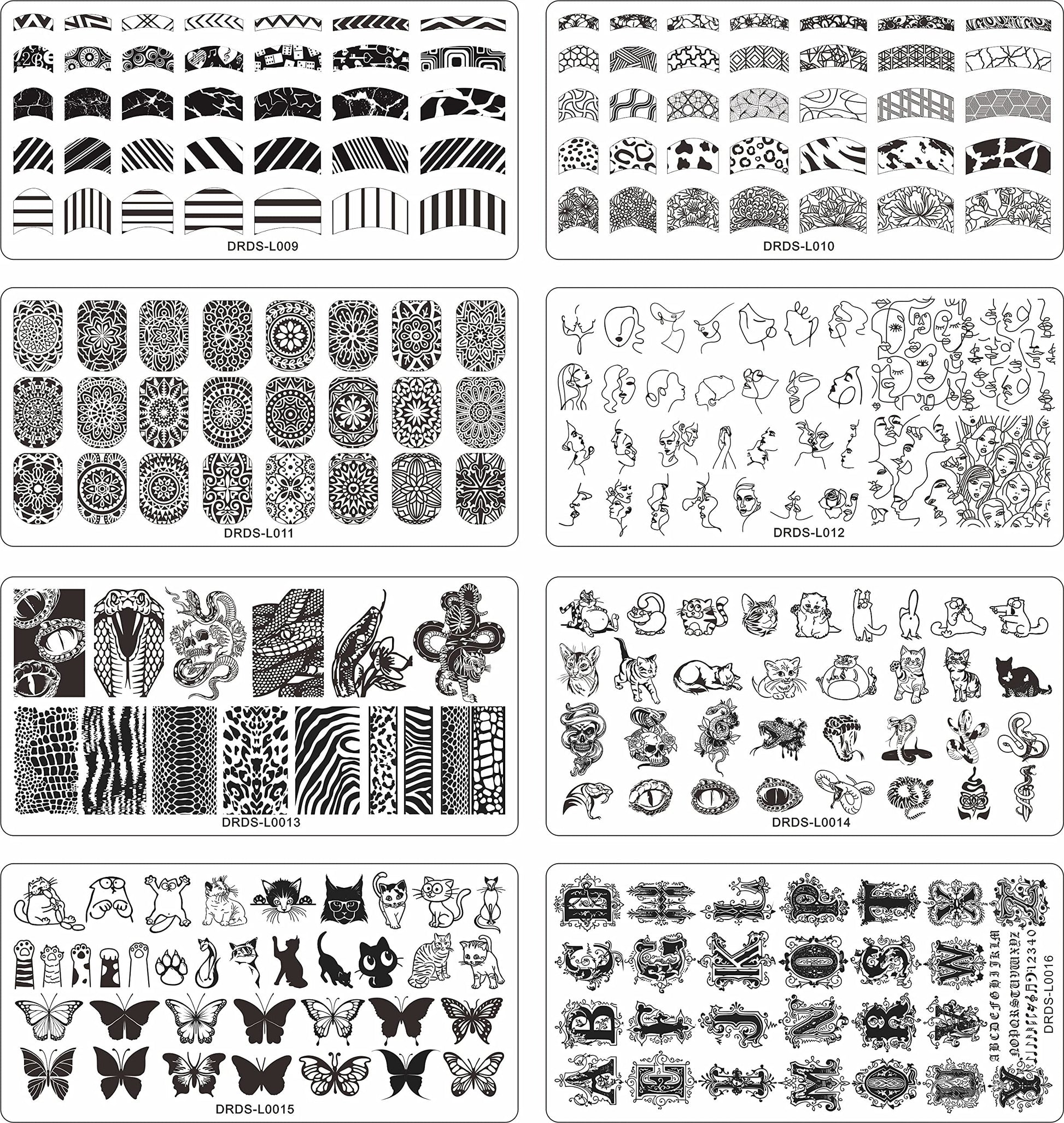 Two clear silicone nail stampers and two scrapers for nail art