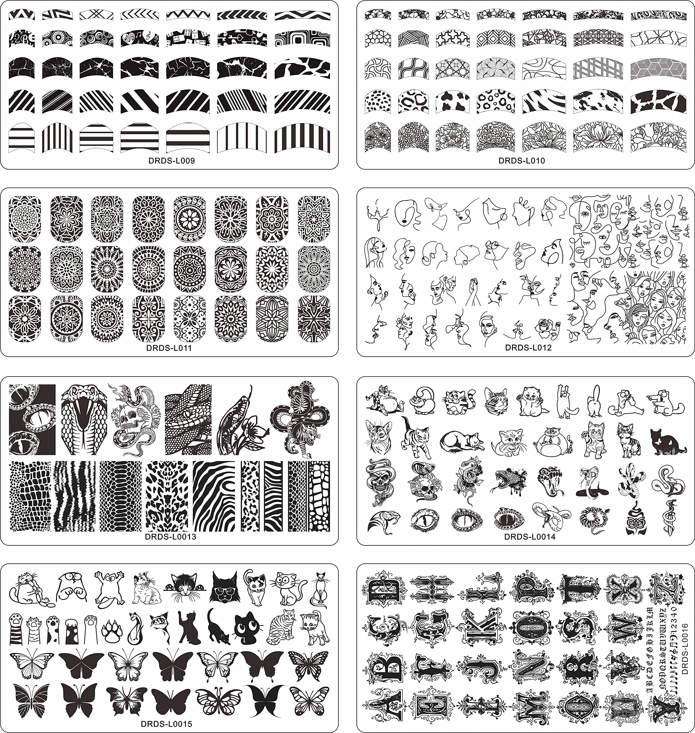 Two clear silicone nail stampers and two scrapers for nail art