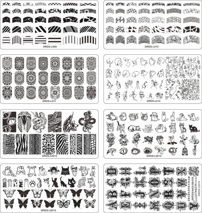 Two clear silicone nail stampers and two scrapers for nail art