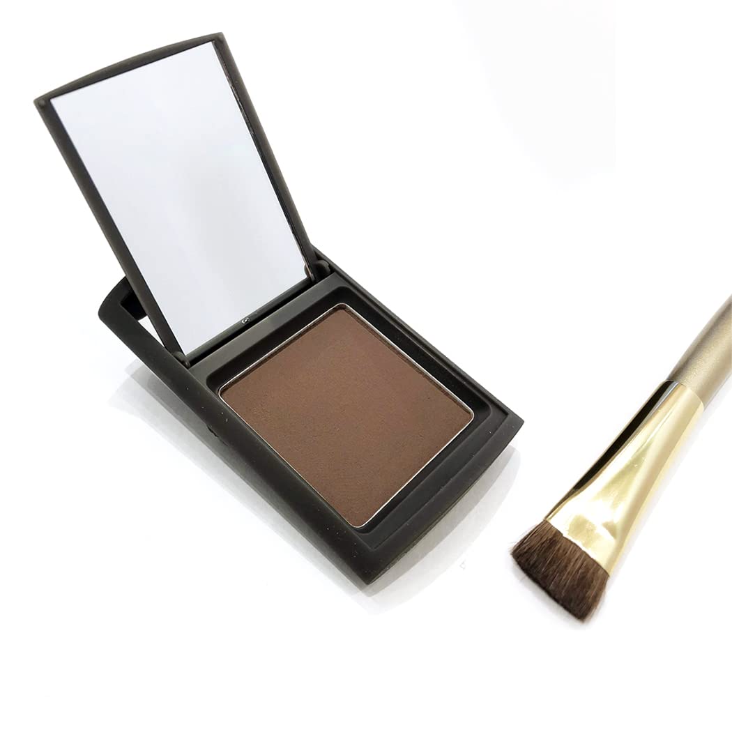 As We Change root touch up hair powder compact opened with mirror and dual-ended brush