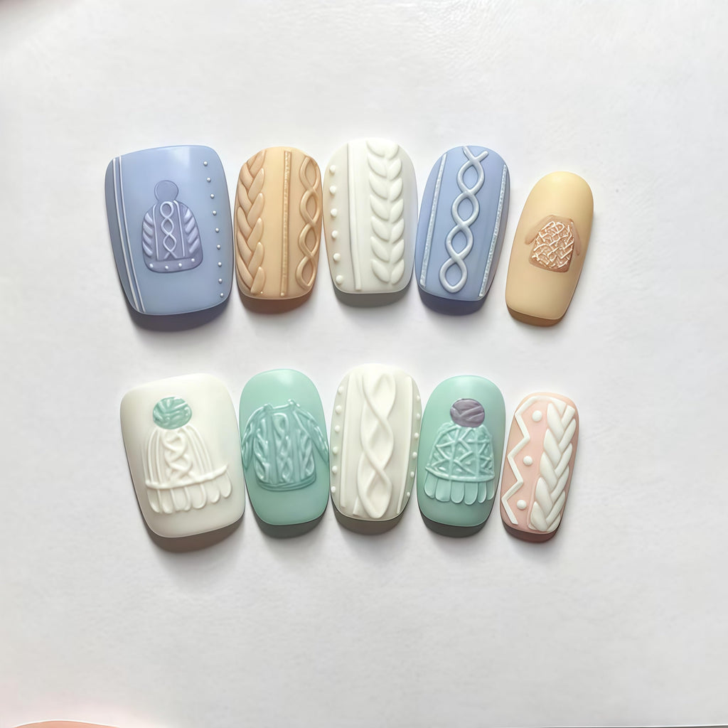 Side angle view of the flexible reusable 3D nail stencil mold showing deep texture cavities.