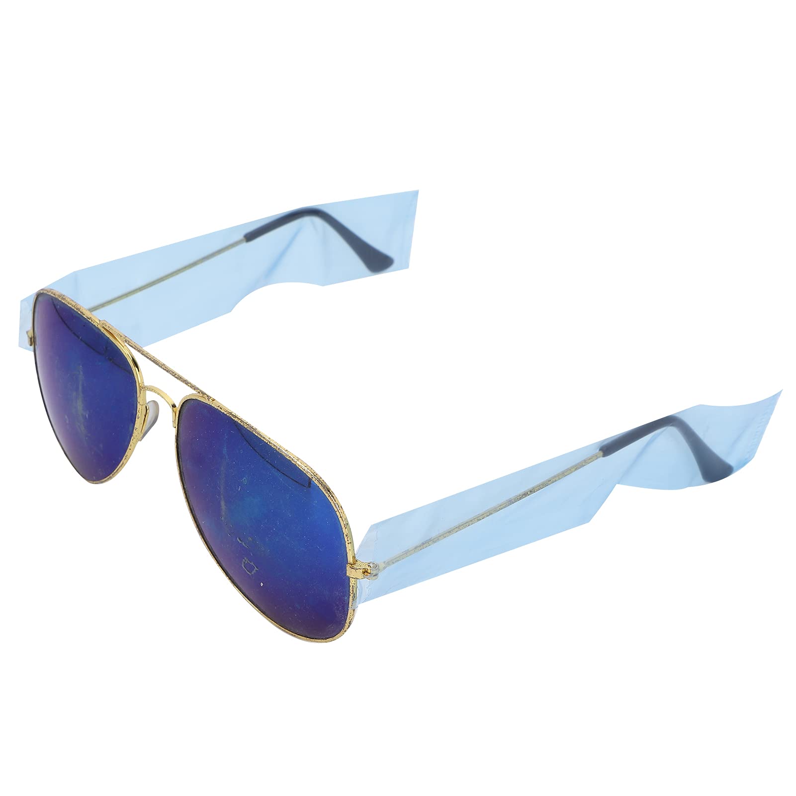 Close up of clear protective glasses covers for hair coloring and dye defense