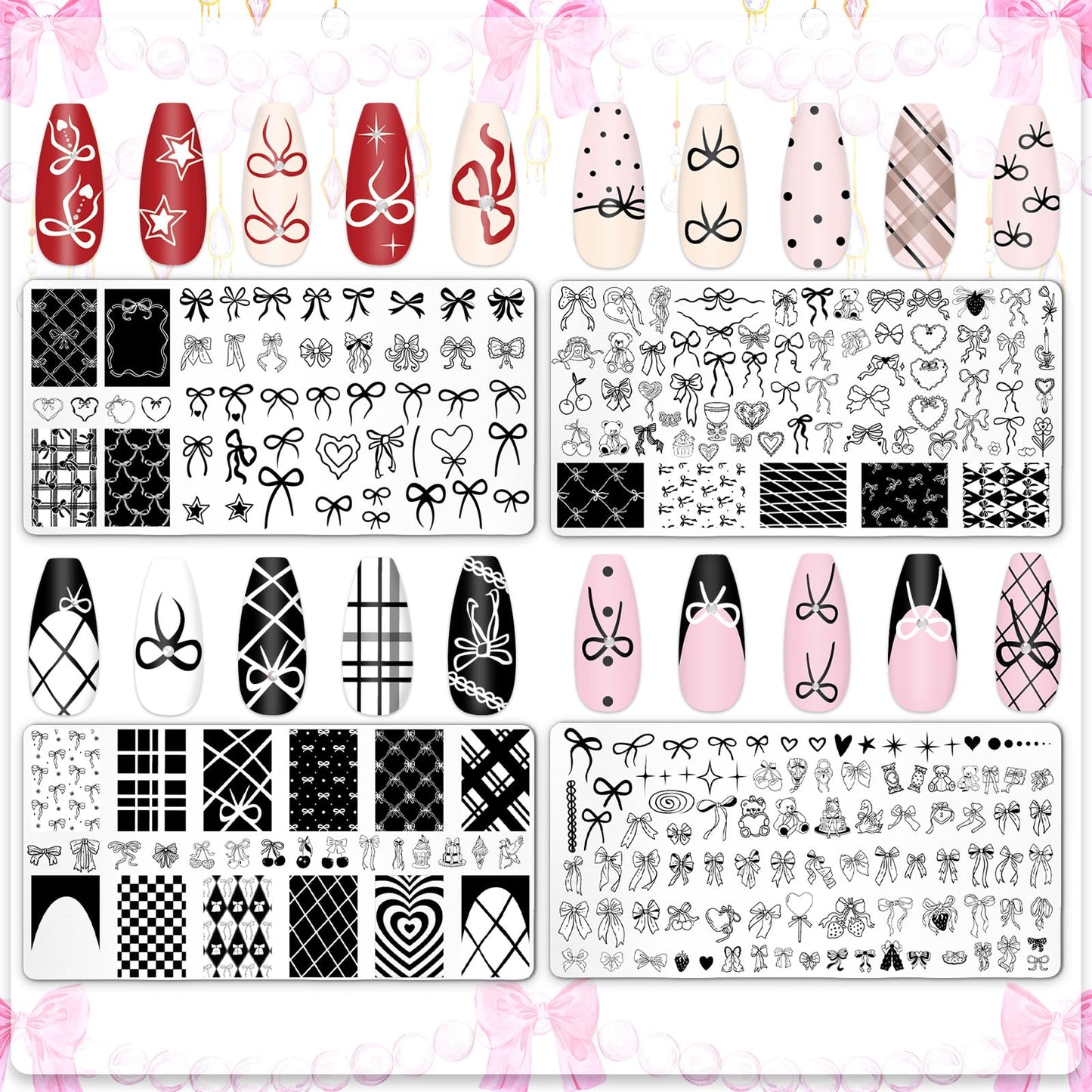 JarThenaAMCS bowknot stamp templates showing the exact dimensions of the metal plates.