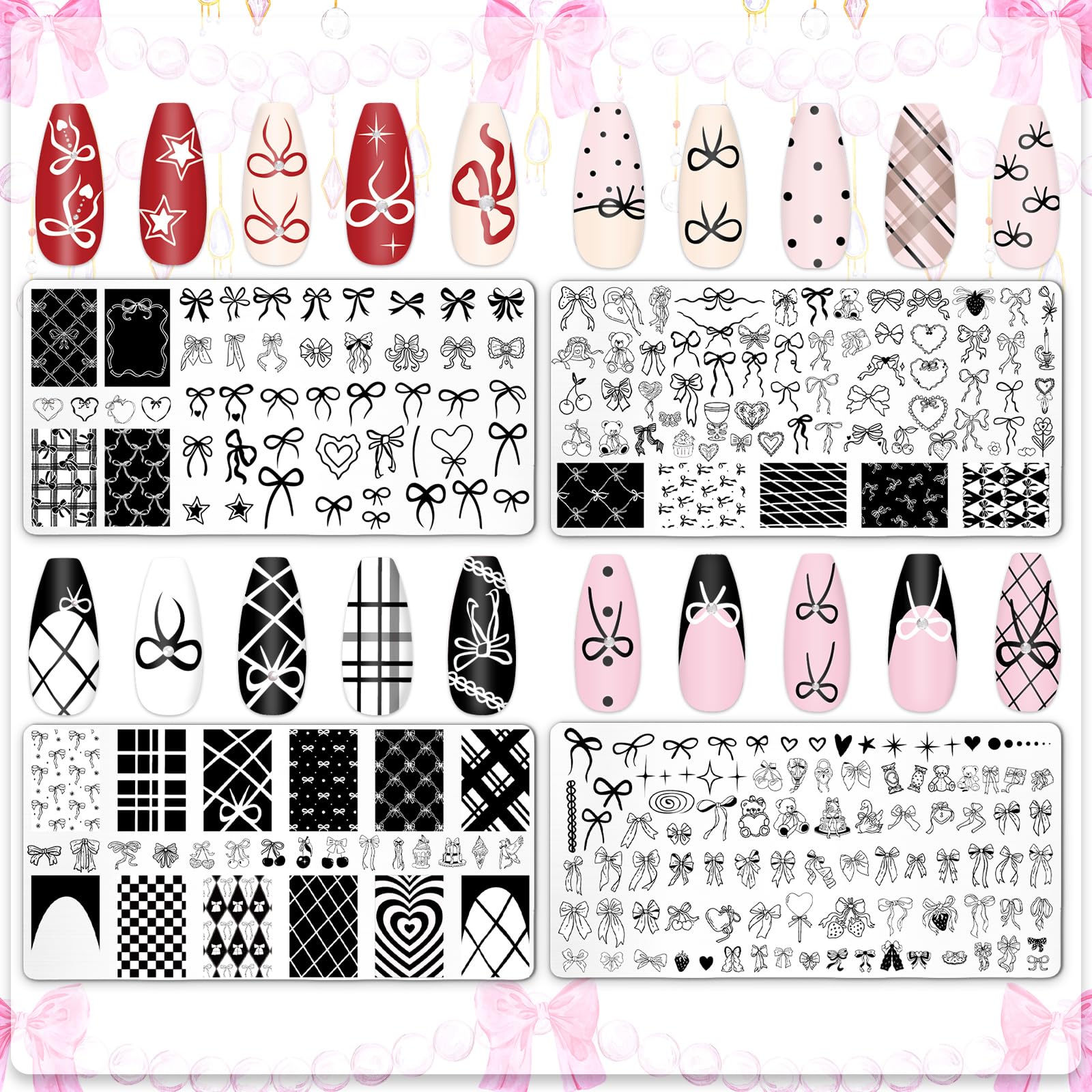 JarThenaAMCS bowknot stamp templates showing the exact dimensions of the metal plates.