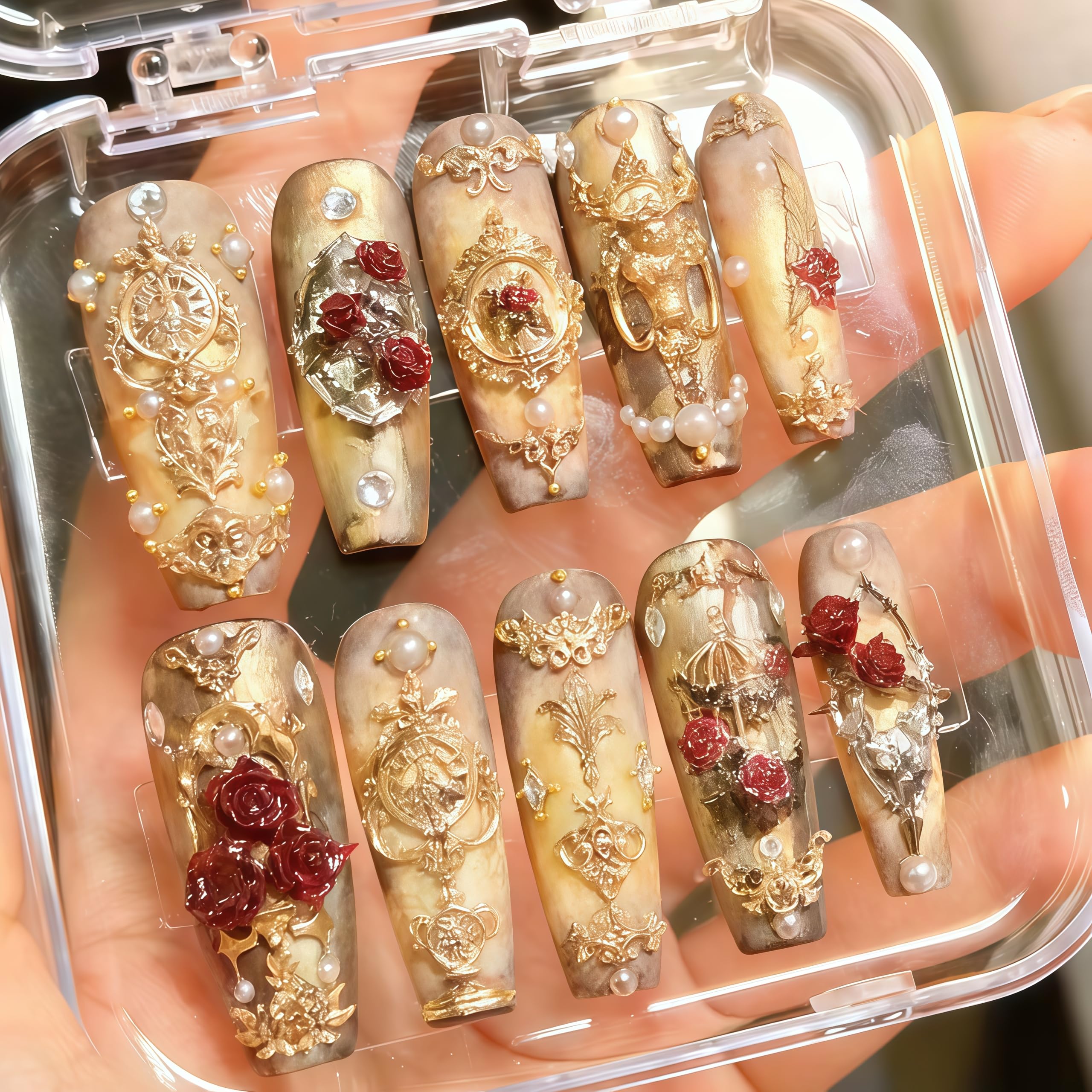 Side angle of reusable 3D resin craft mold for creating embossed manicure charms