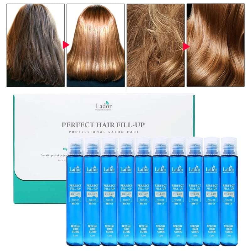 Lador salon quality hair filler treatment before and after texture visualization