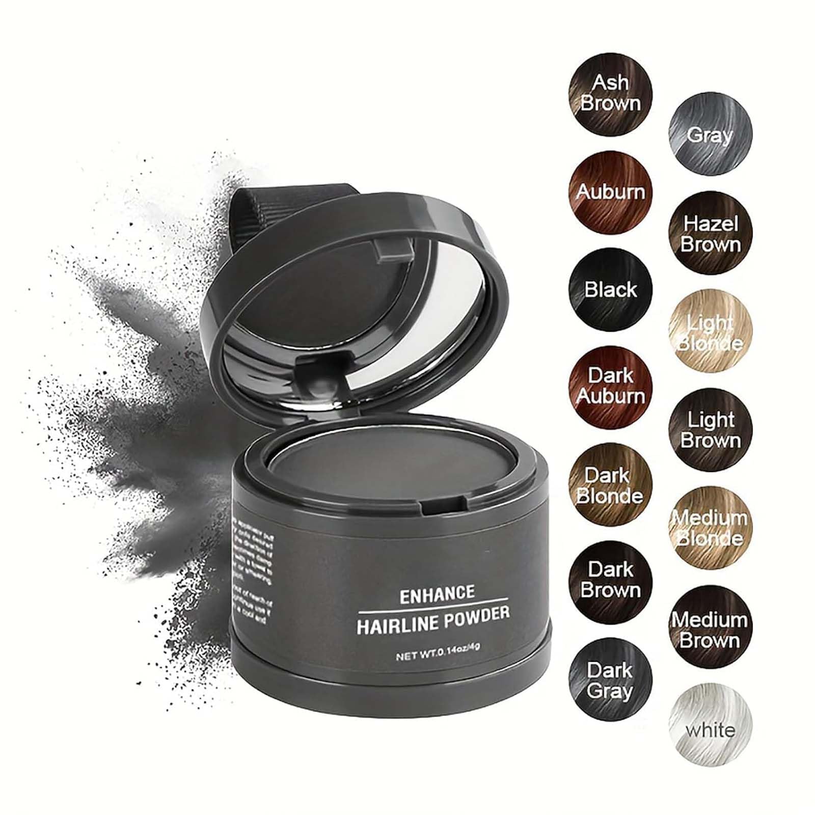 Open root touch up powder showing the built in mirror and blending sponge