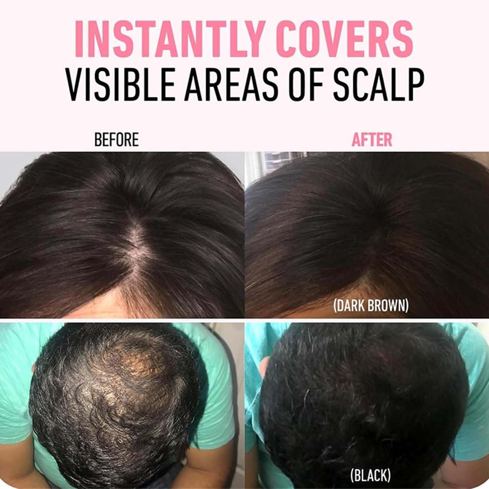Sweat resistant hair shading tool being applied to a thinning hairline parting