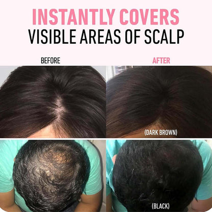 Sweat resistant hair shading tool being applied to a thinning hairline parting