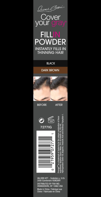 Cover Your Gray thinning hair concealer compact opened with applicator brush and mirror