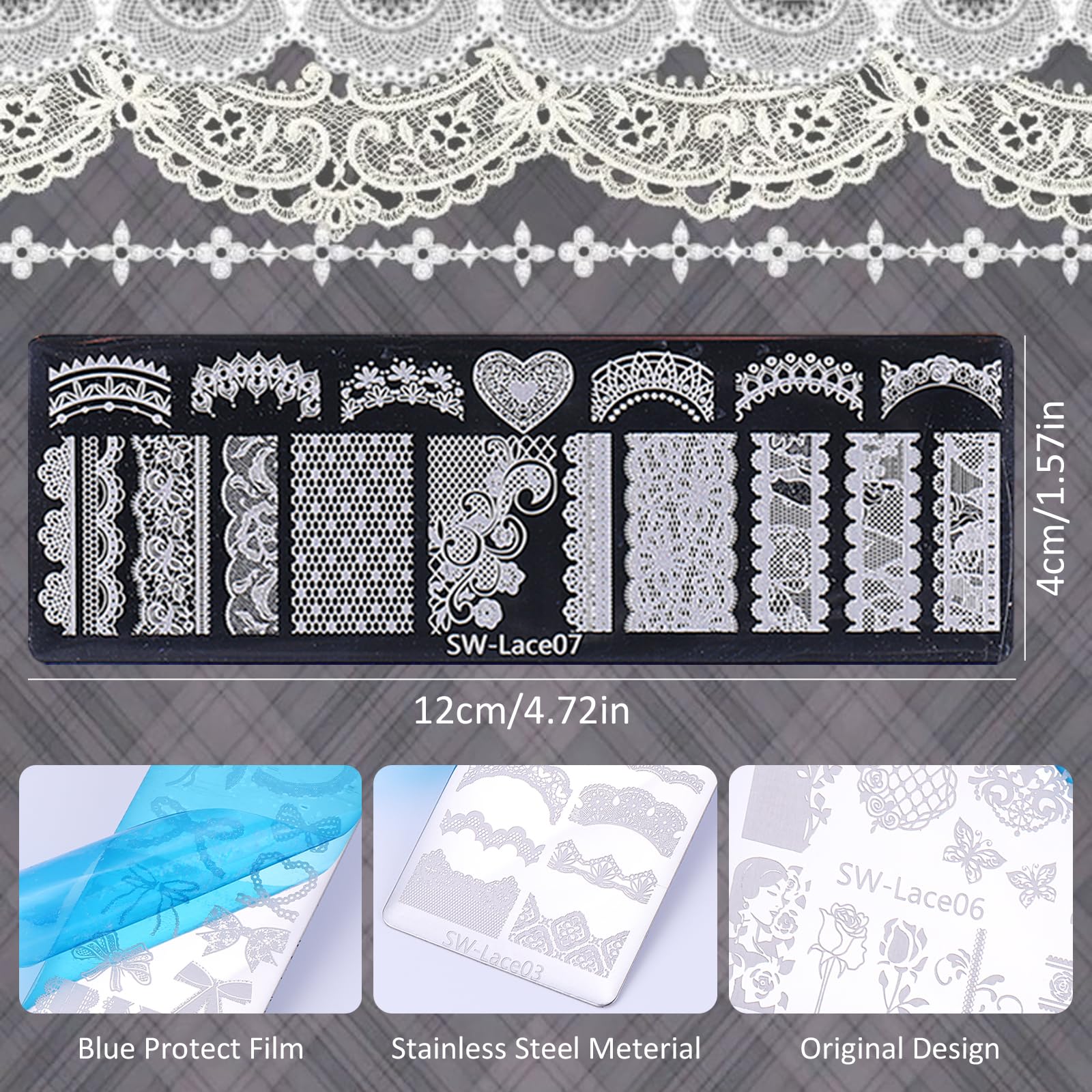STZPRONAIL nail art kit components including a scraper tool and laser storage bag.