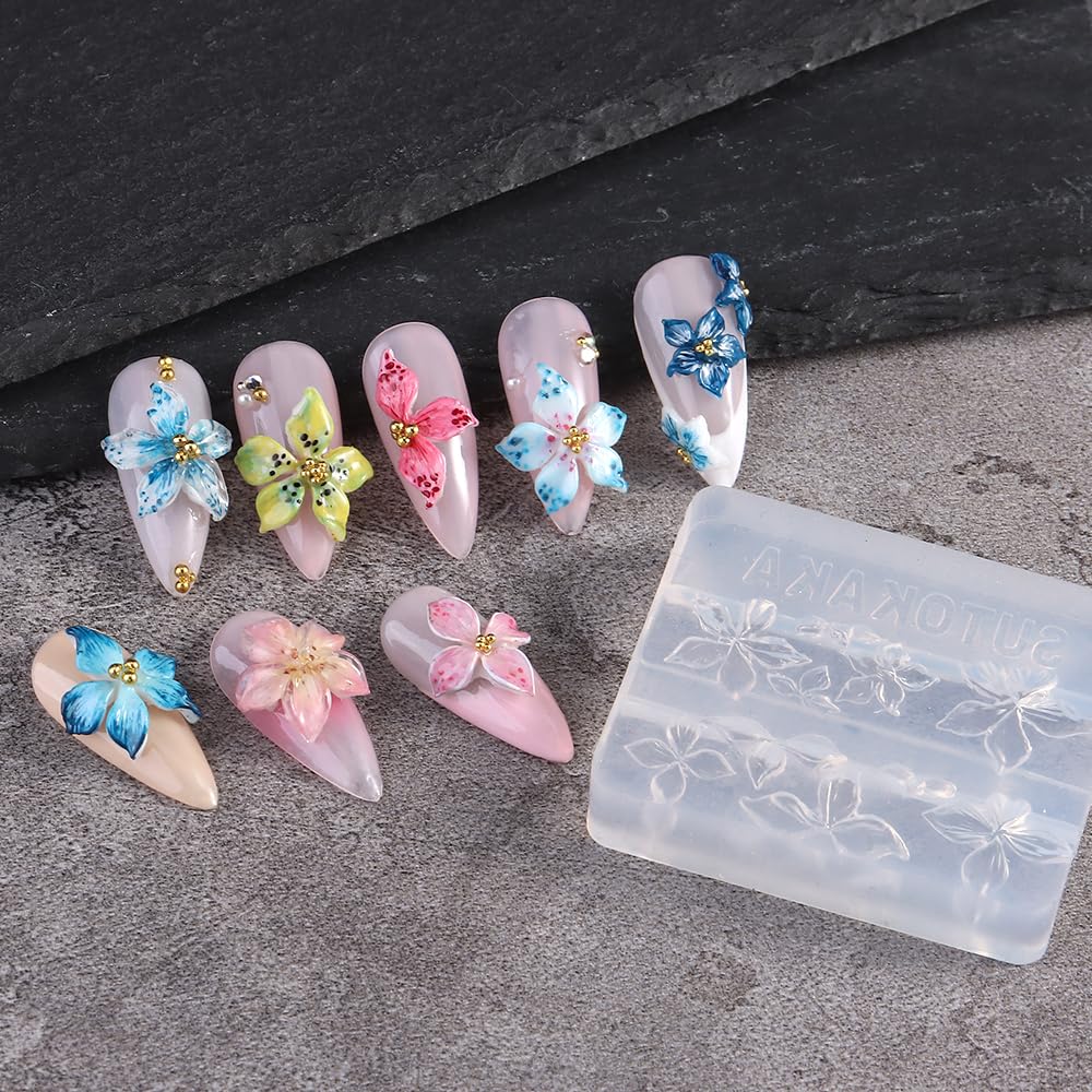 SUTOKAKA floral petal nail accessory used alongside professional UV LED gel nail lamps