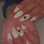Gehaiwo professional nail charm template being used to craft custom acrylic gel overlays.