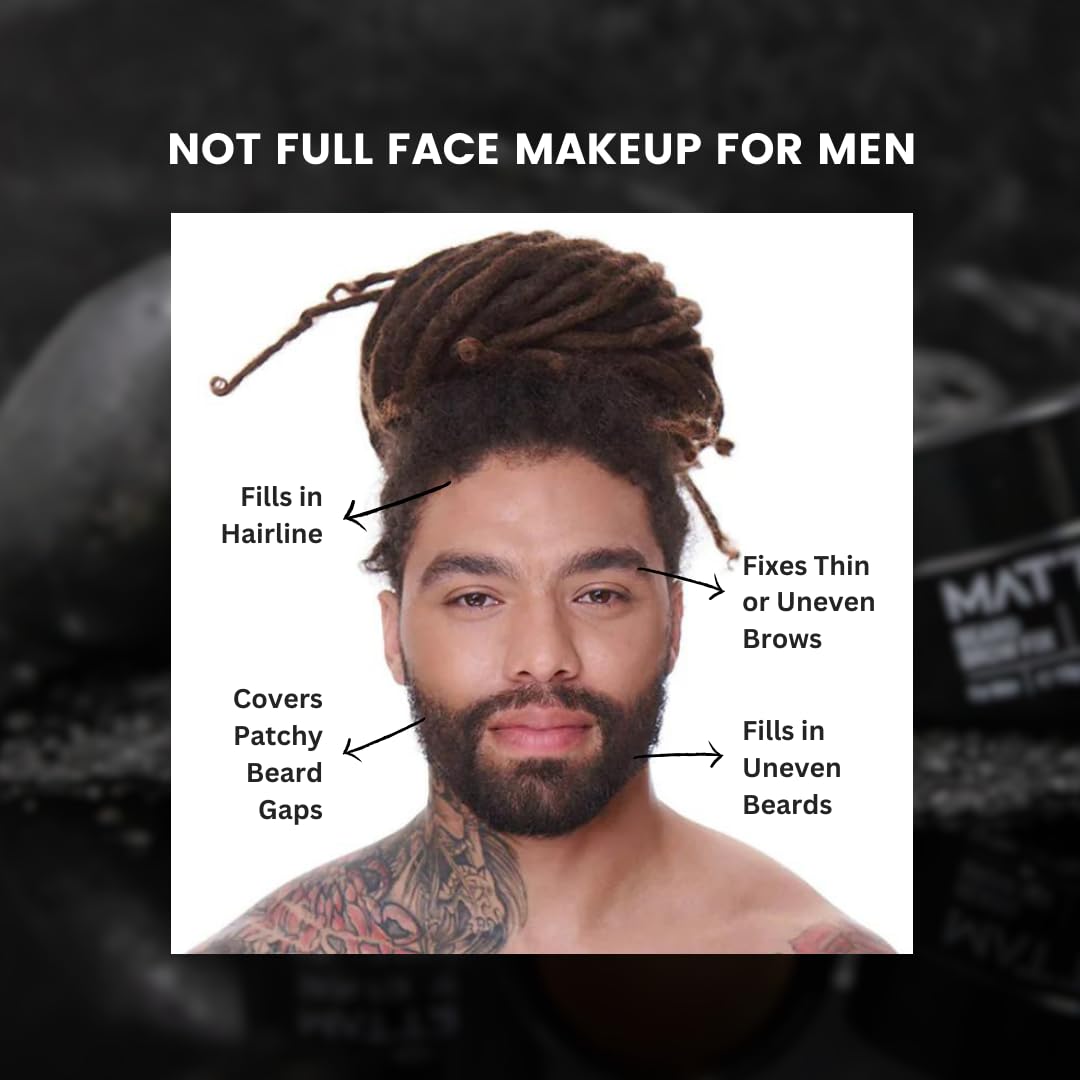 MATTR men's luxury makeup brown hair filler container open look
