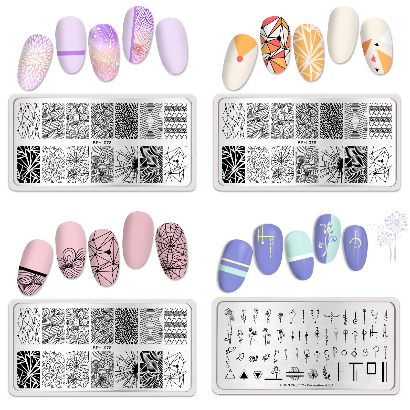 Stainless steel nail stamping plates for professional nail art