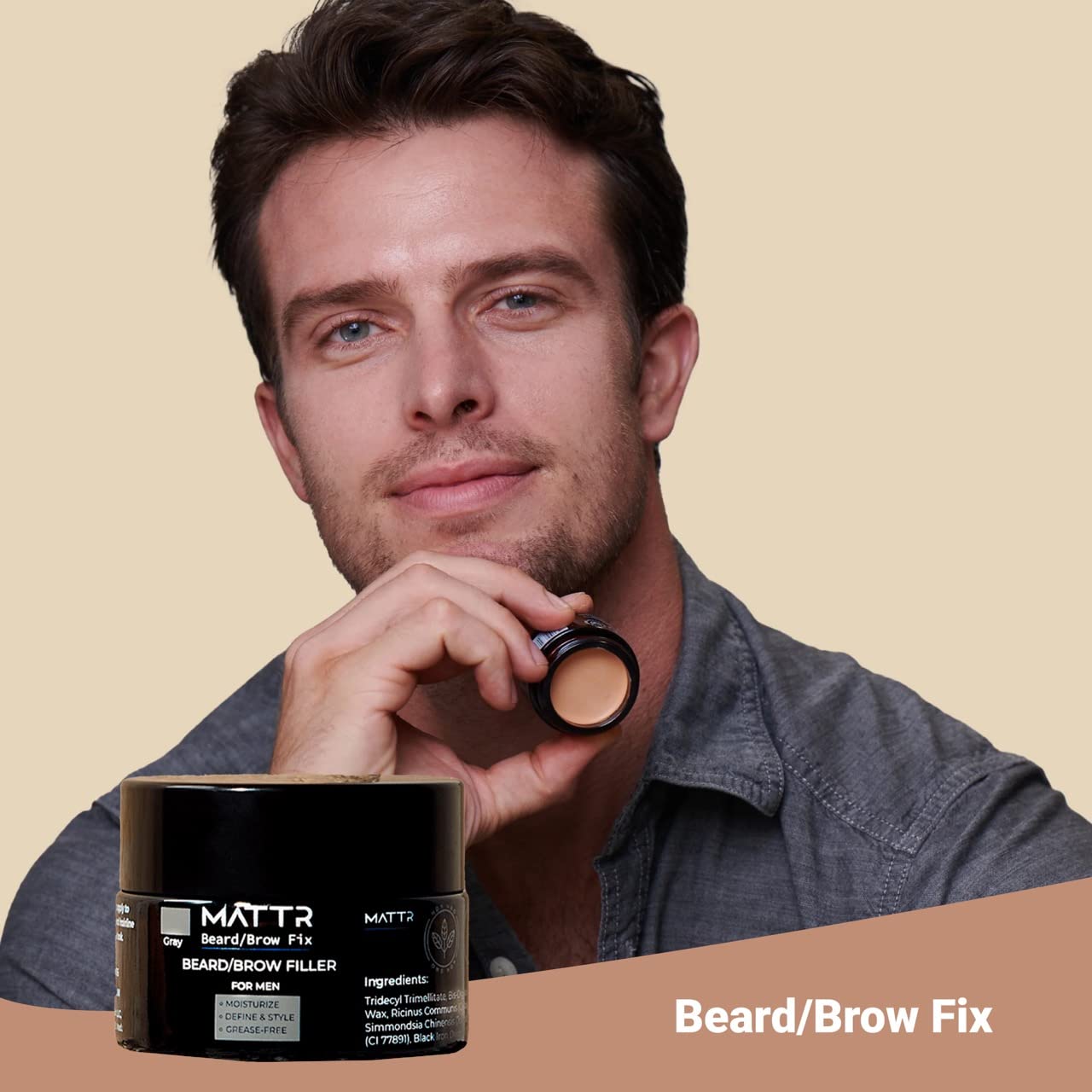 MATTR grooming cream for patchy beard and eyebrow definition
