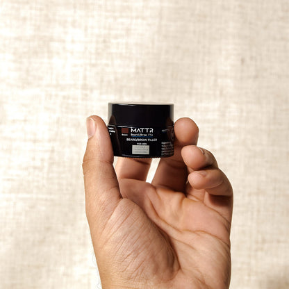 Compact 15 grams container of MATTR beard fix for travel