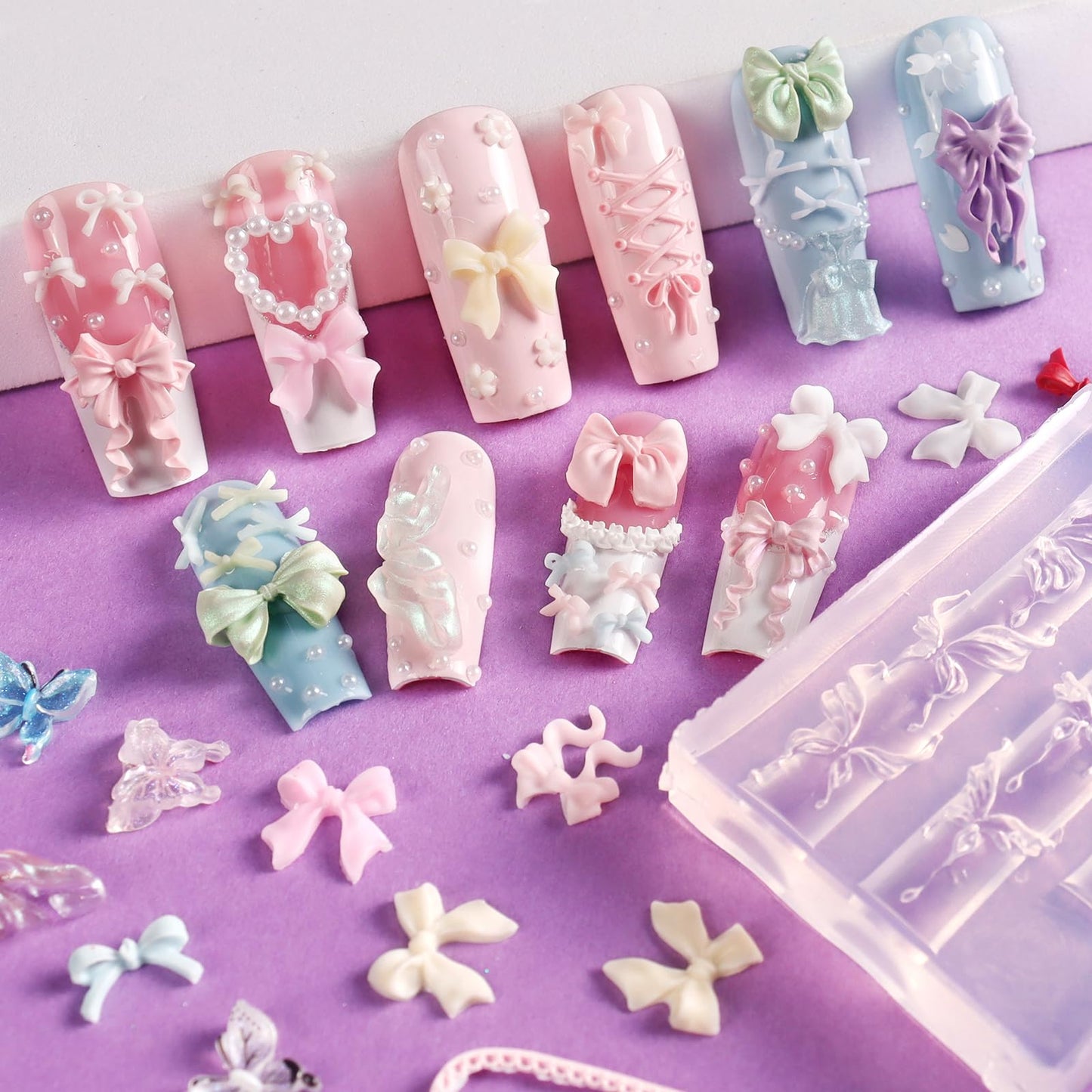 Laza 3D nail art templates with double headed carving pen for resin gel sculpting.