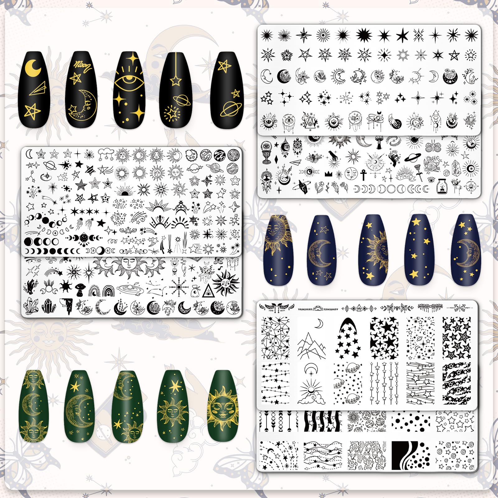 Whaline nail plate collection for professional DIY manicure designs