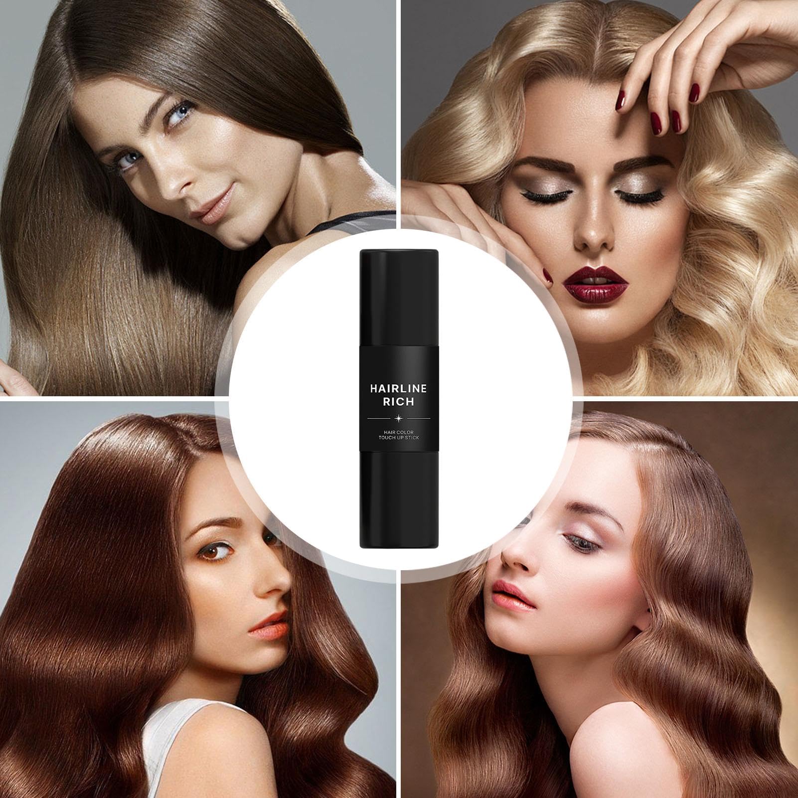 Waterproof hair filler stick color side exposed for instant grey root touch up application