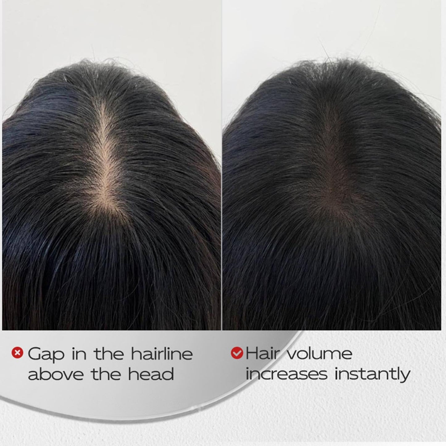 Sweatproof temporary root concealer stick being applied to fill thinning hair lines