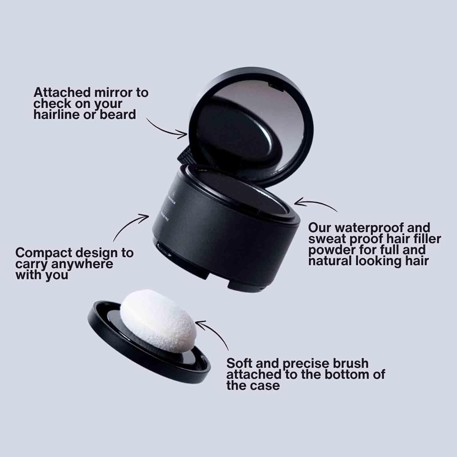 Yipane Hairbear Hair Filler Powder with built in puff applicator for scalp coverage