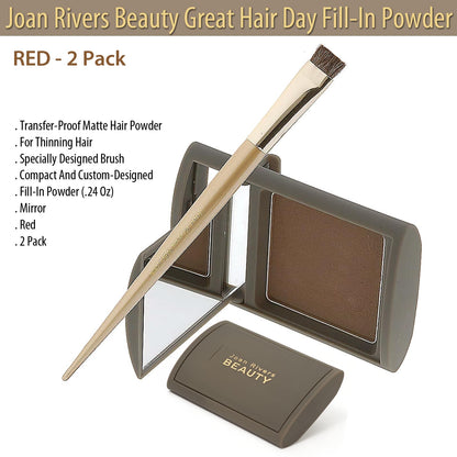 Joan Rivers Beauty hair touch up system packaging details showing red shade assortment