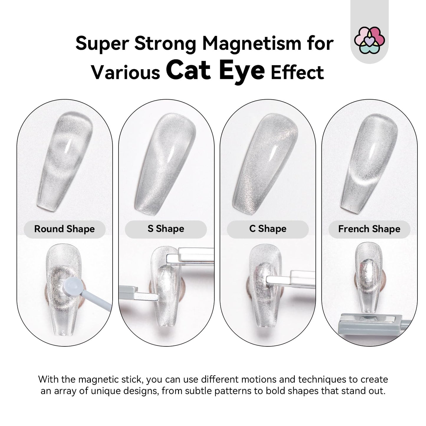 Demonstration of cat eye magnetic gel polish design using Saviland tools