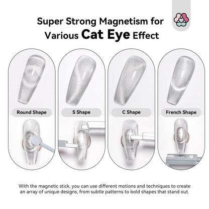 Demonstration of cat eye magnetic gel polish design using Saviland tools