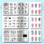 Three piece set of mystical tarot and celestial nail art templates