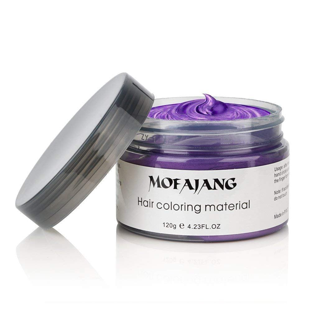 Mofajang unisex purple styling pomade open jar texture