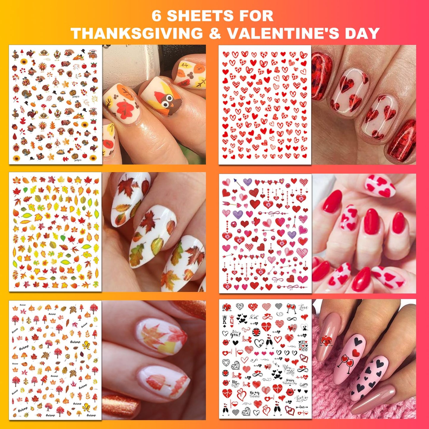 Assorted Christmas and Halloween nail sticker designs from Iddfeve