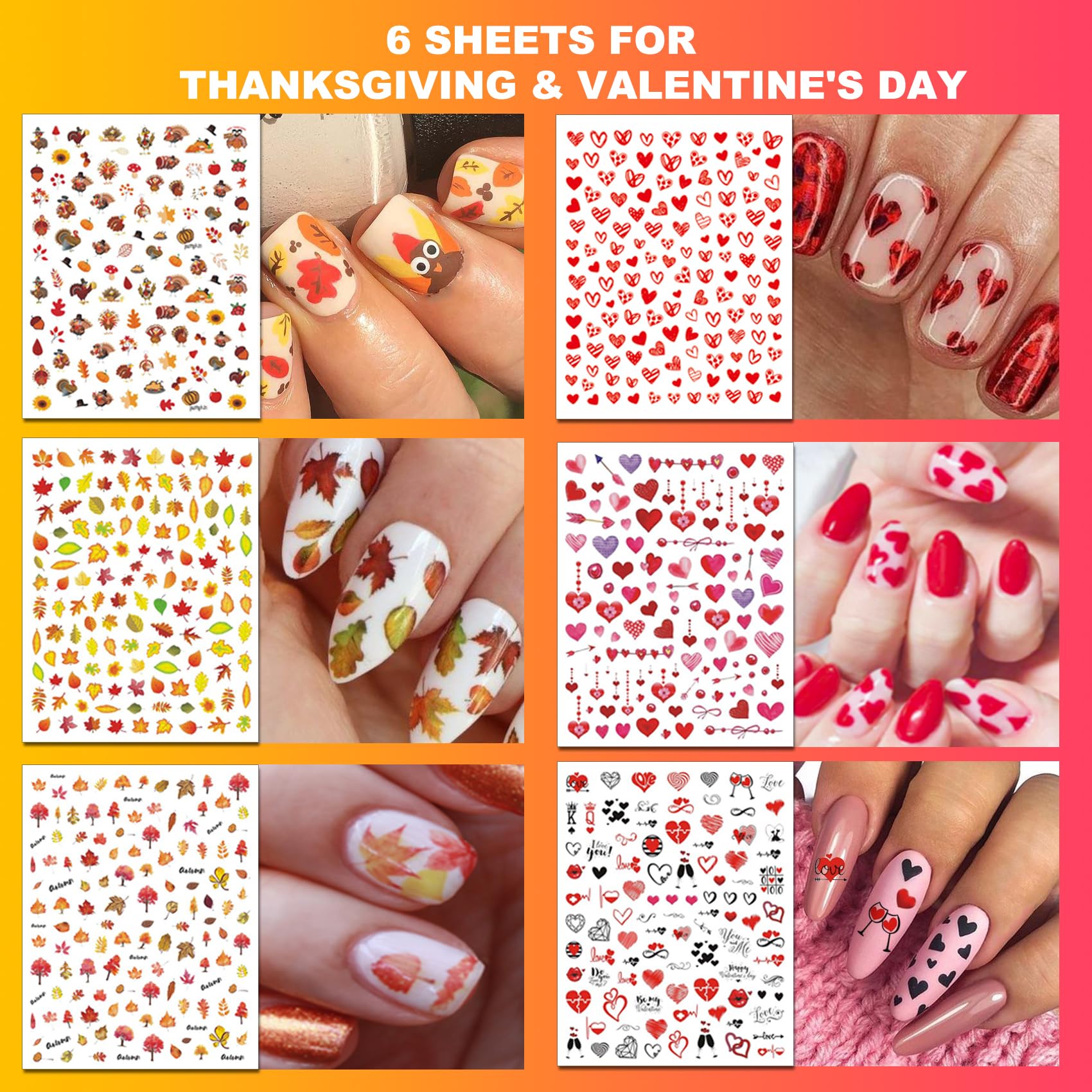 Assorted Christmas and Halloween nail sticker designs from Iddfeve